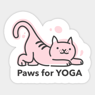 Paws for Yoga Cute Cat Sticker